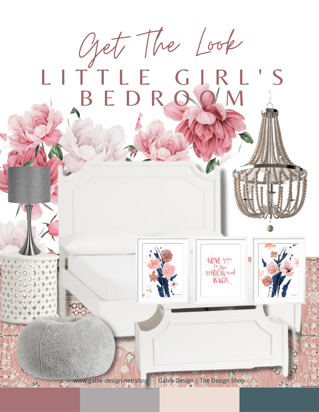 Get The Look | Little Girls Bedroom (Dusty Rose)